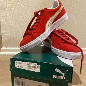 Puma Womens Varsity Red Suede Fashion Sneakers 8M